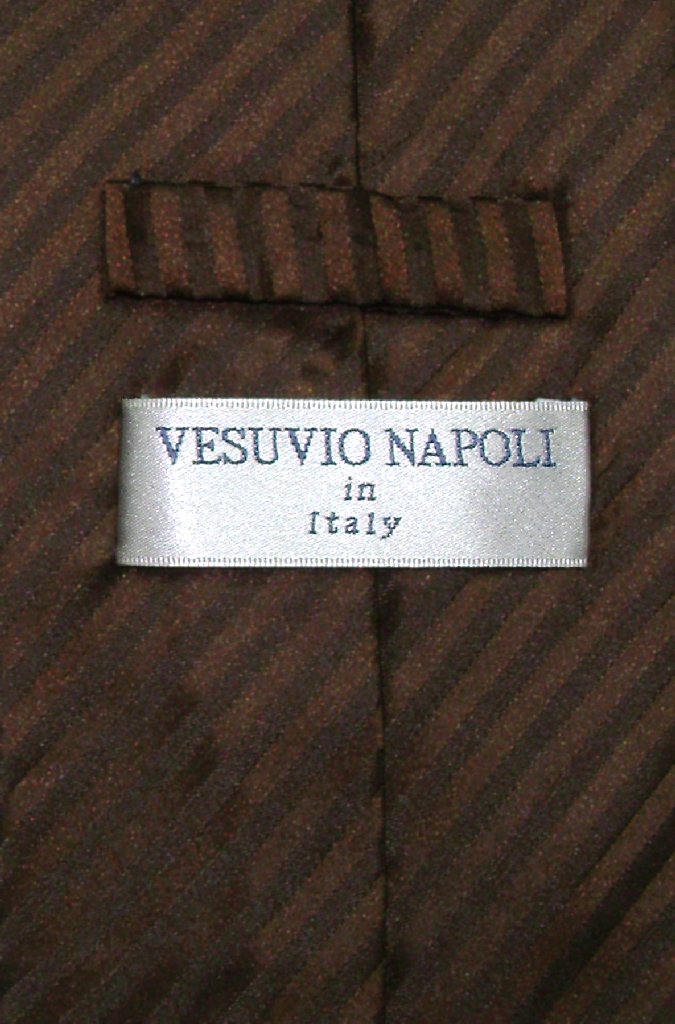 Mens Dress Vest & NeckTie Chocolate Brown Color Striped Neck Tie Set