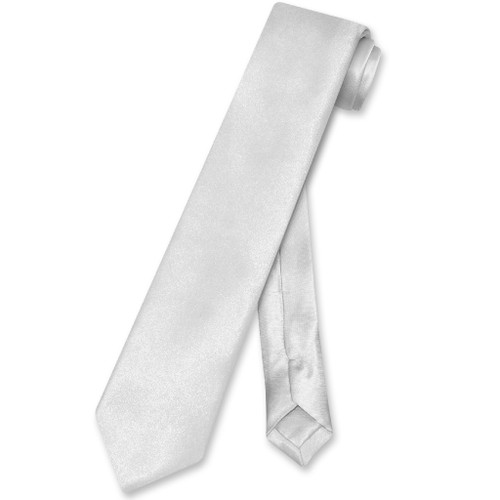 Biagio Boys NeckTie Solid Silver Grey Color Youth Neck Tie