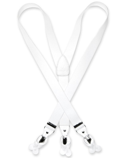Solid Cream Dark Brown Suspenders For Men Elastic Y-Back Button & Clip main image 0