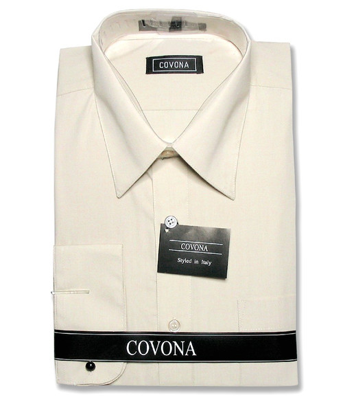 cream colored dress shirt Ivory Cream Solid Soft Cotton Formal Shirt for Men – Hamercop main image 0