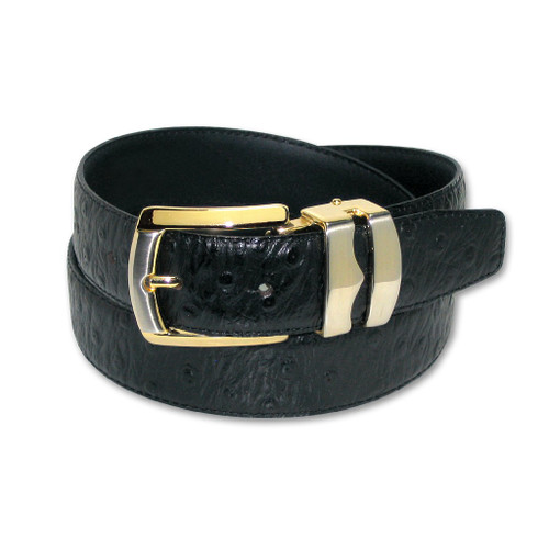 mens black dress belt gold buckle Mens Black Belt Gold Buckle Quality Leather 32" / 80 cm