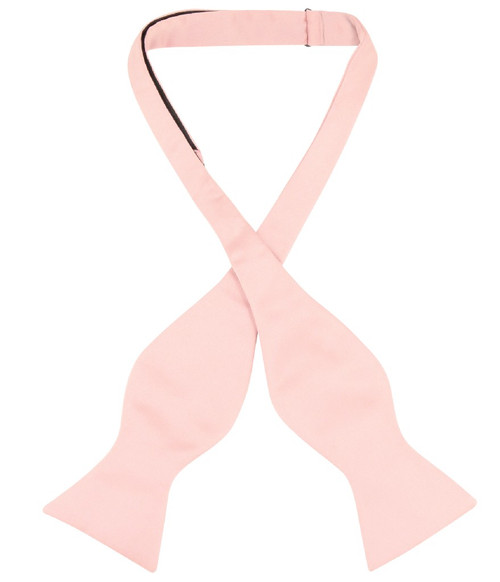 Vesuvio Napoli Self Tie Bow Tie Solid Pink Color Mens BowTie