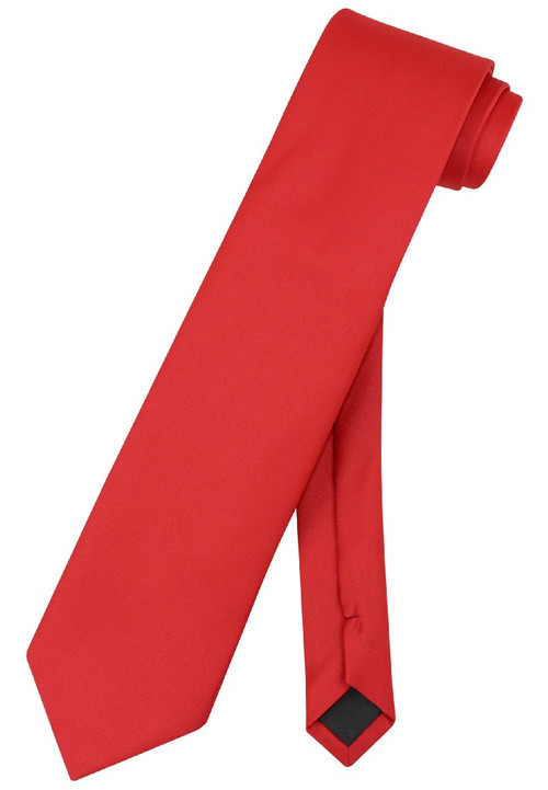 Extra Long Red Tie | Solid Red Color XL NeckTie