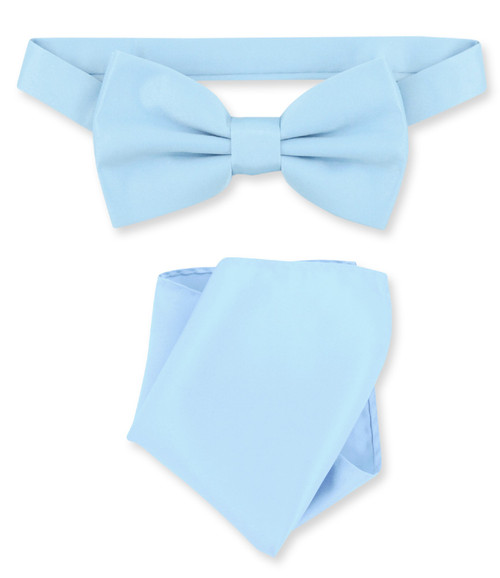 Baby Blue Bow Tie And Handkerchief Set Baby Blue Bowtie Set