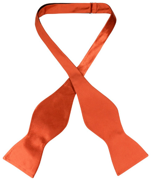 Biagio Self Tie Bow Tie Solid Burnt Orange Color Mens BowTie