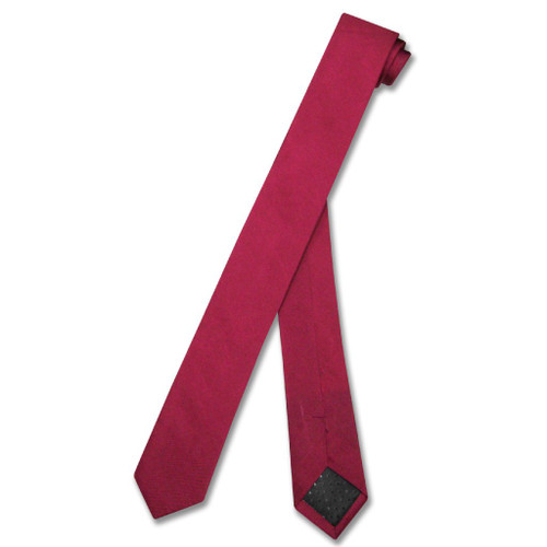 Cranberry Dark Red Extra Skinny Neck Tie | Mens 100% Silk NeckTies