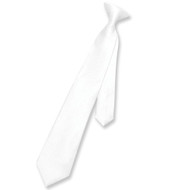 Clip On Necktie | Boys Youth White Clip On Tie