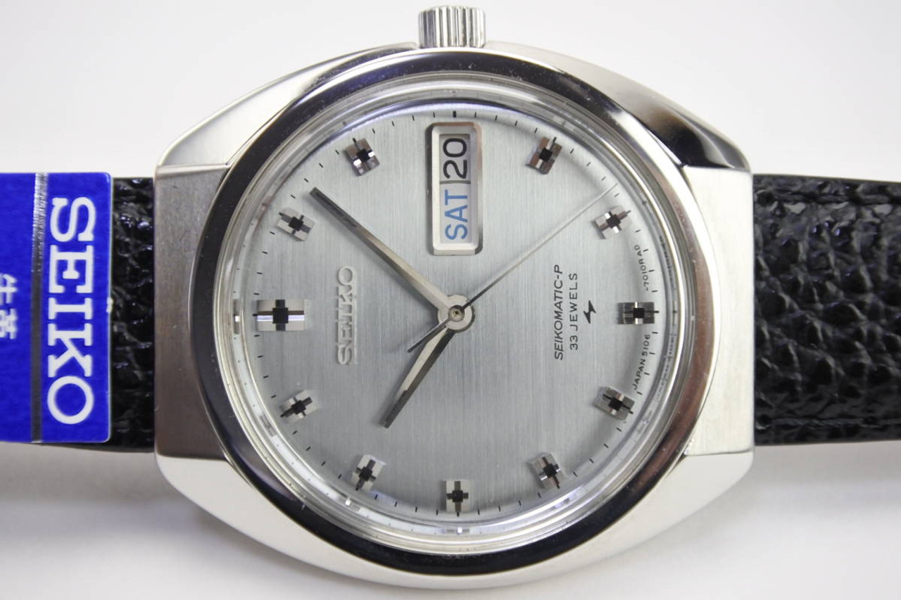 Seiko Seikomatic-P  Stainless Steel Day Date Automatic Mens  Watch - Japan Pre-owned Vintage