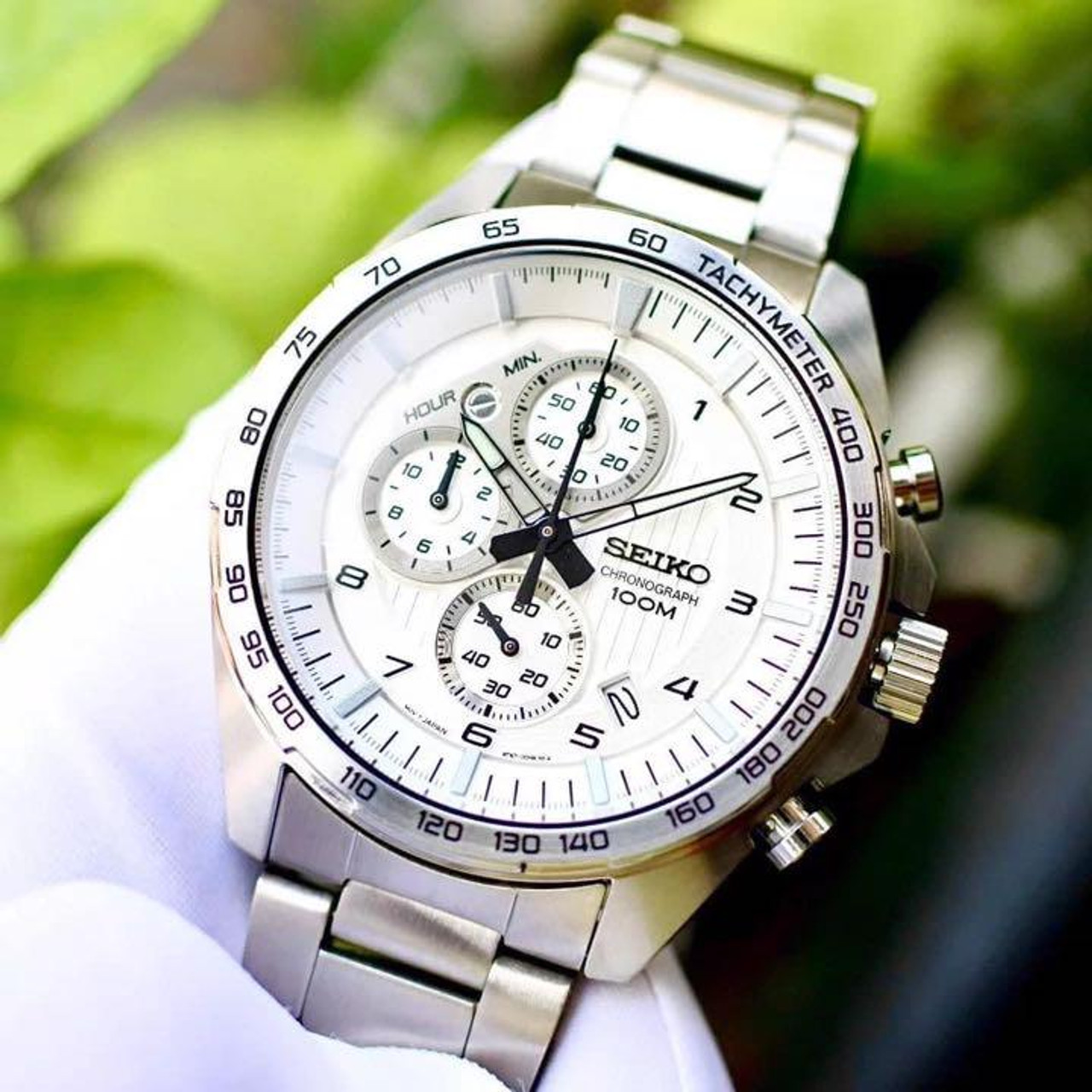 Seiko Chronograph SSB317P1 Date Stainless Steel 10 Bar Quartz Mens ...