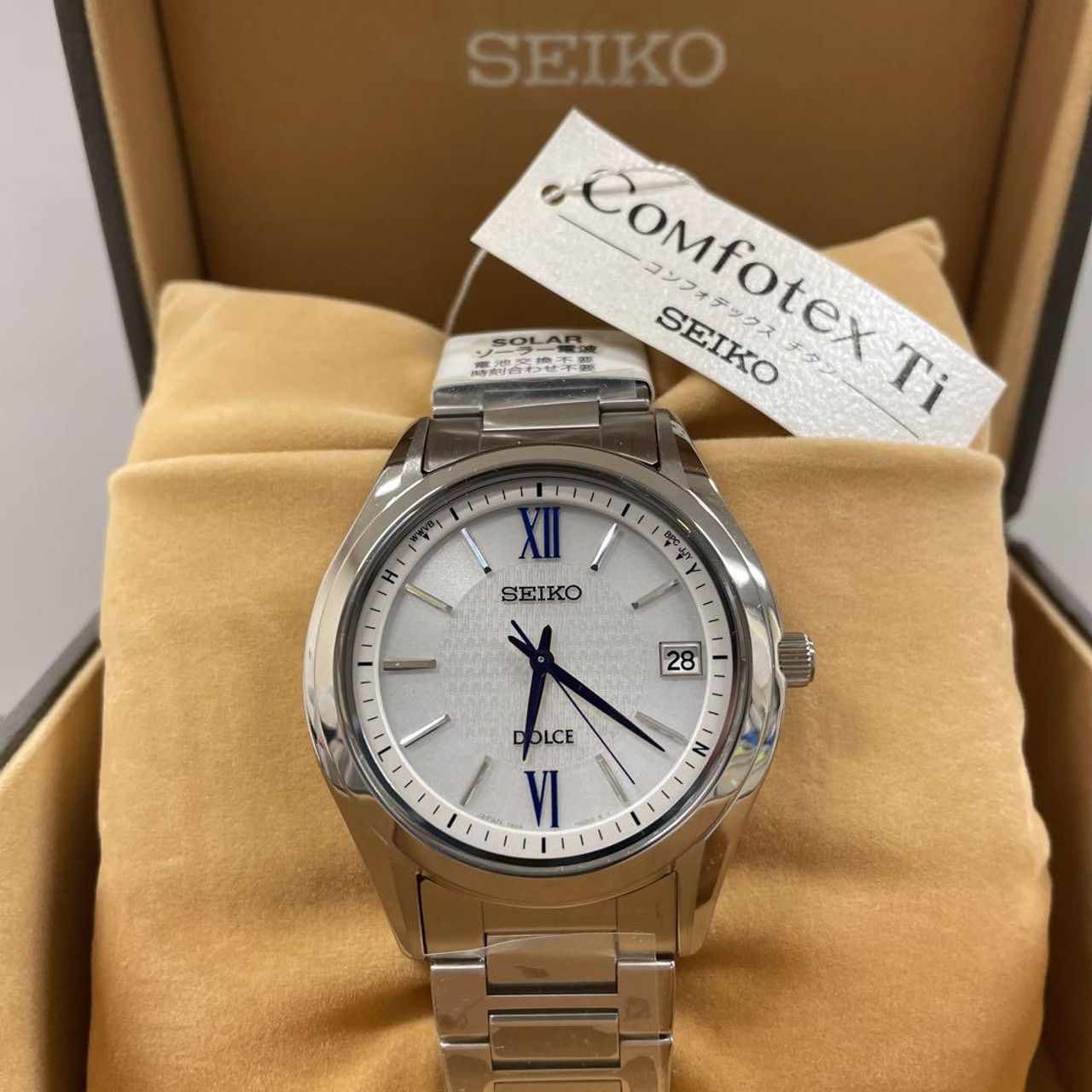 Seiko Dolce Cal.7B24 Comfotex Titanium Date Box Solar Mens Watch