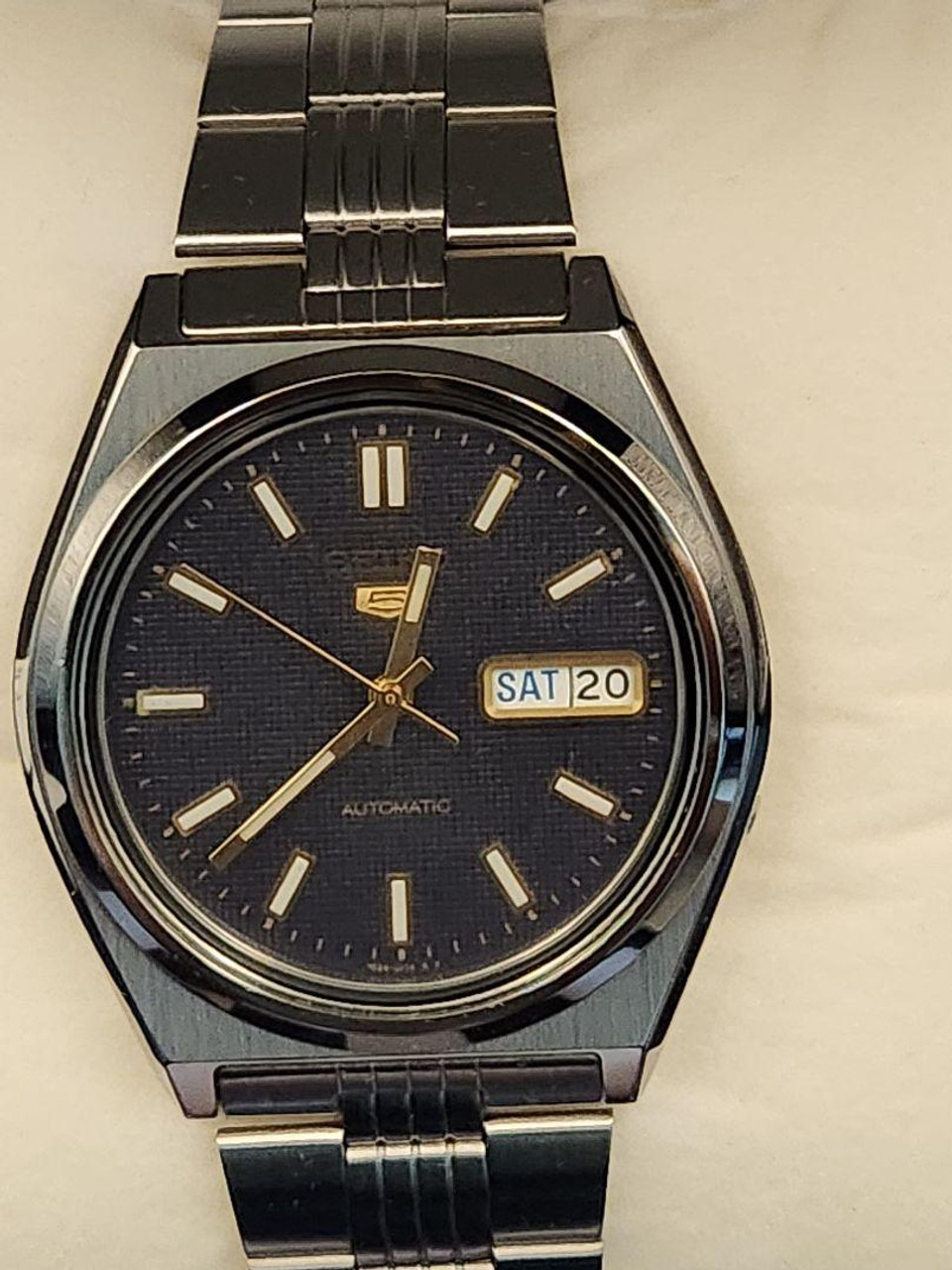 Seiko Seiko 5 SNXG35K Day Date Stainless Steel Black Silver