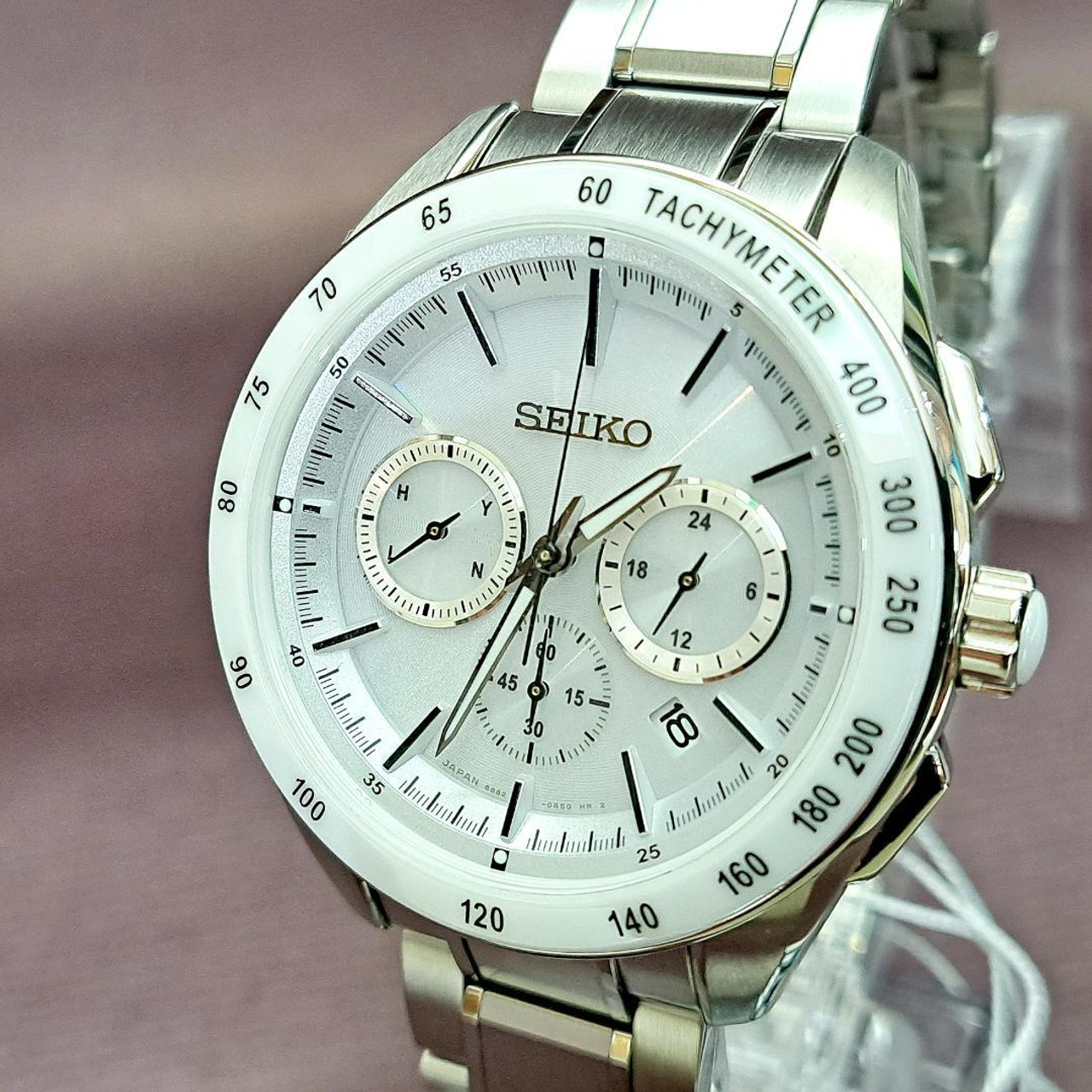 Seiko Brightz SAGA169 Date Radio wave control St.Steel White Solar 