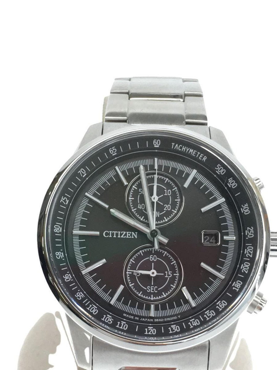 Citizen Eco-Drive B642-S118280 St.Steel Black Slv Round Quartz