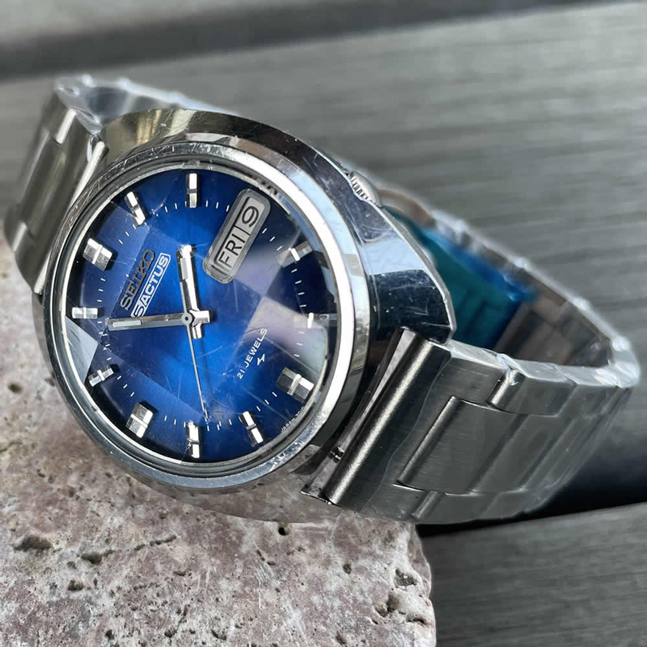 Seiko 5 Actus Vintage Overhaul Blue Silver 21jewels Automatic Mens