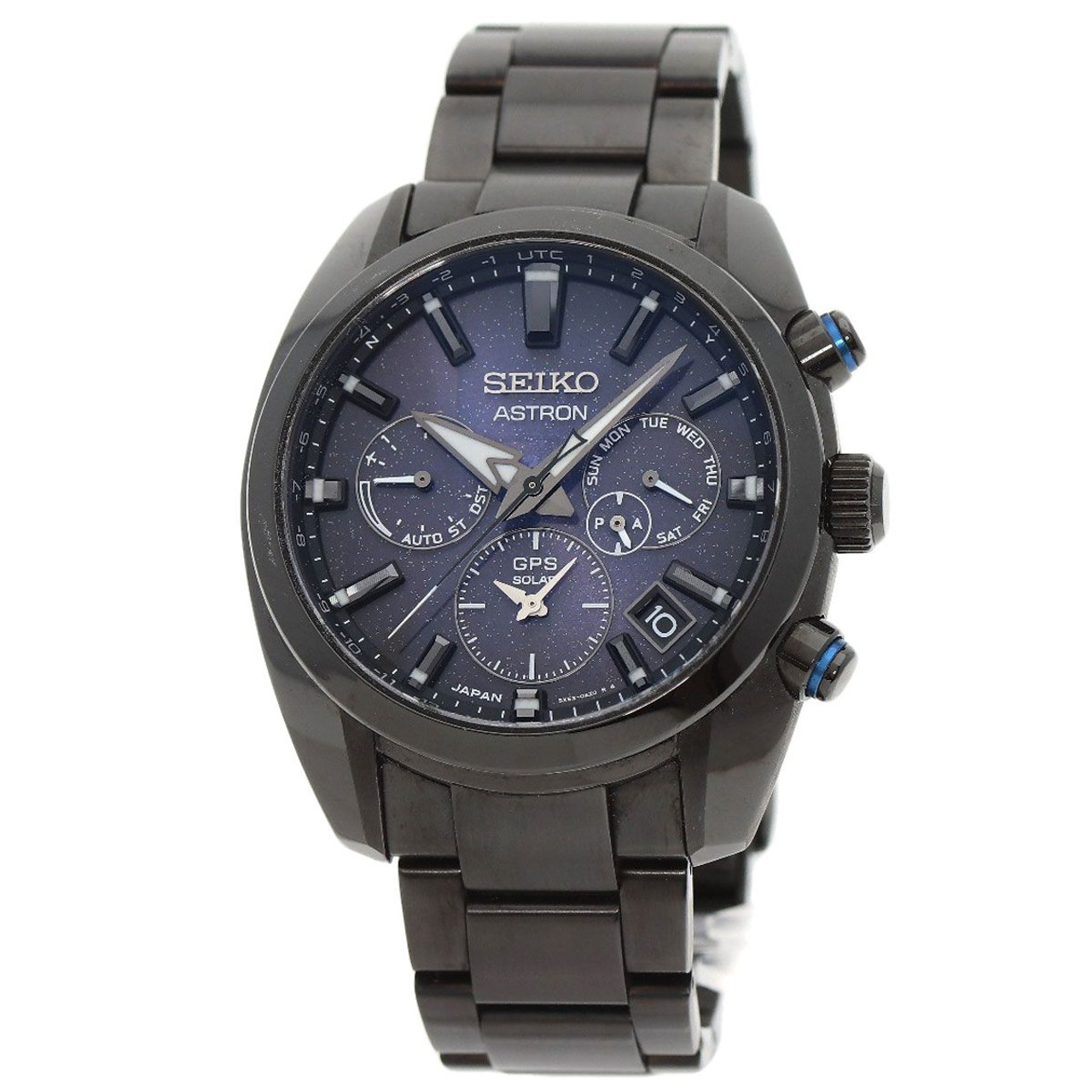 Seiko Astron BXC077 GPS Day Date St.Steel Chronograph Darkblue 