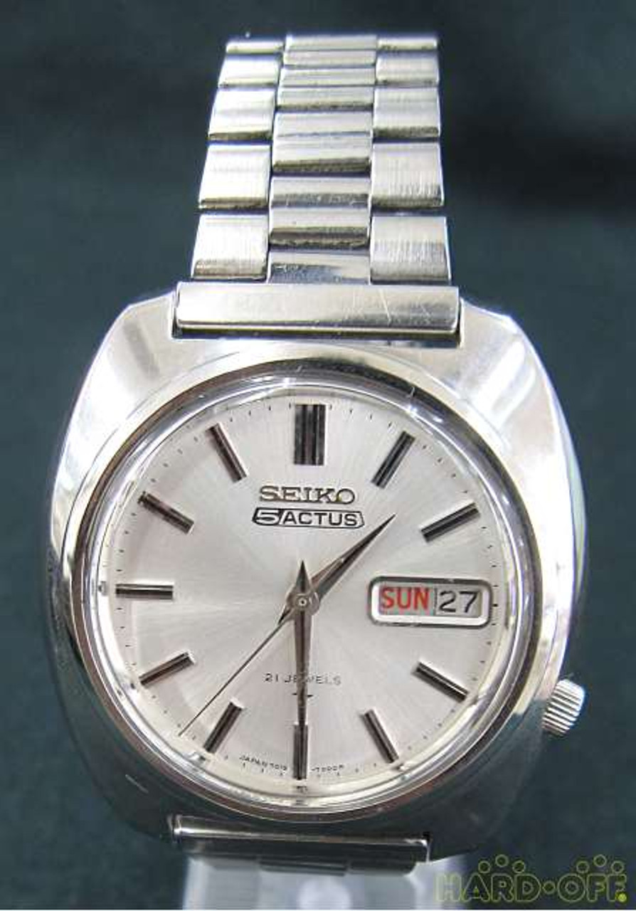 Seiko 5 Actus 7019-7000 Day Date Stainless Steel Automatic Mens Watch  Authentic - Japan Pre-owned Vintage
