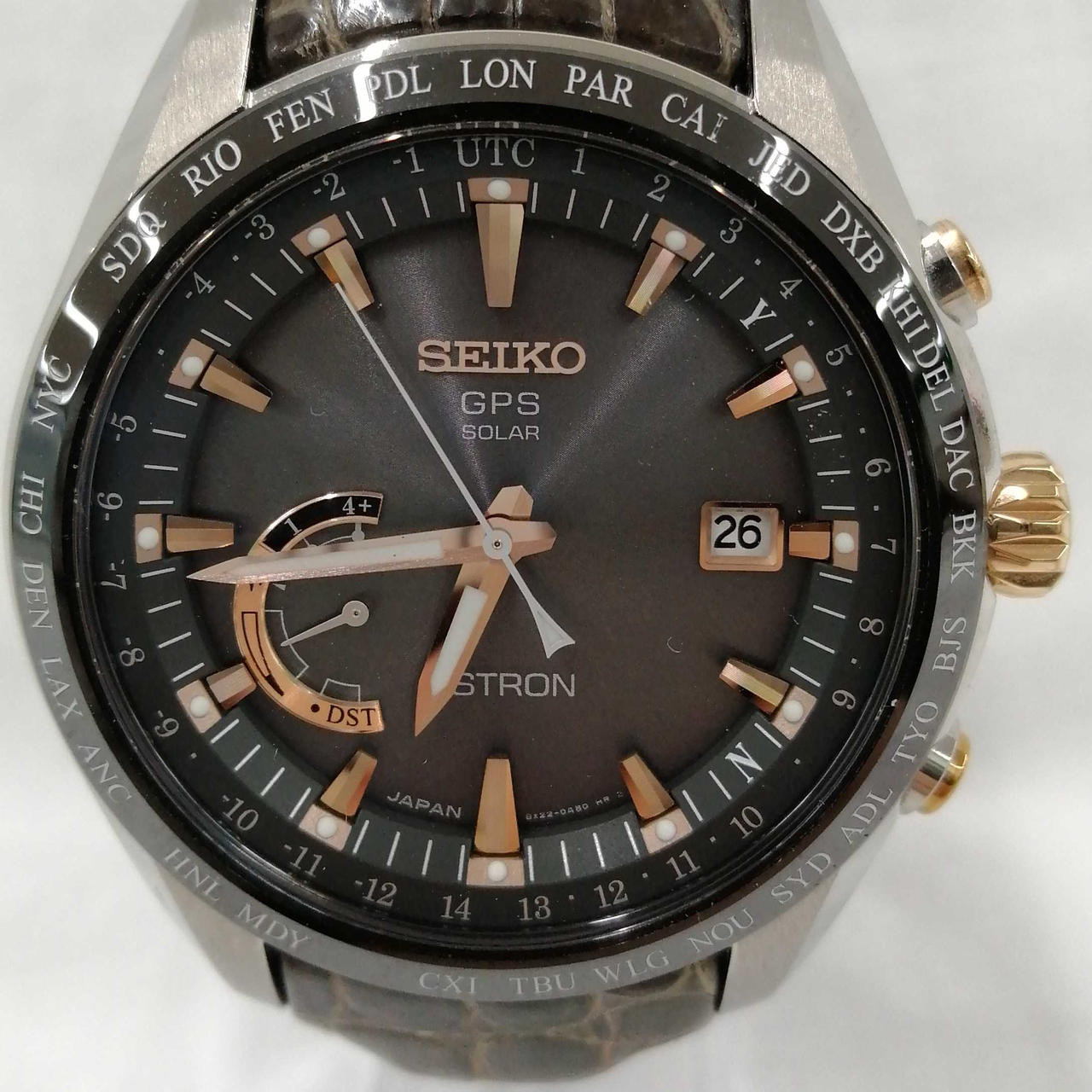 Seiko Astron 8X22-0AG0-2 Japan Date World Time GPS Solar Mens Watch Auth  Works - Japan Pre-owned Vintage