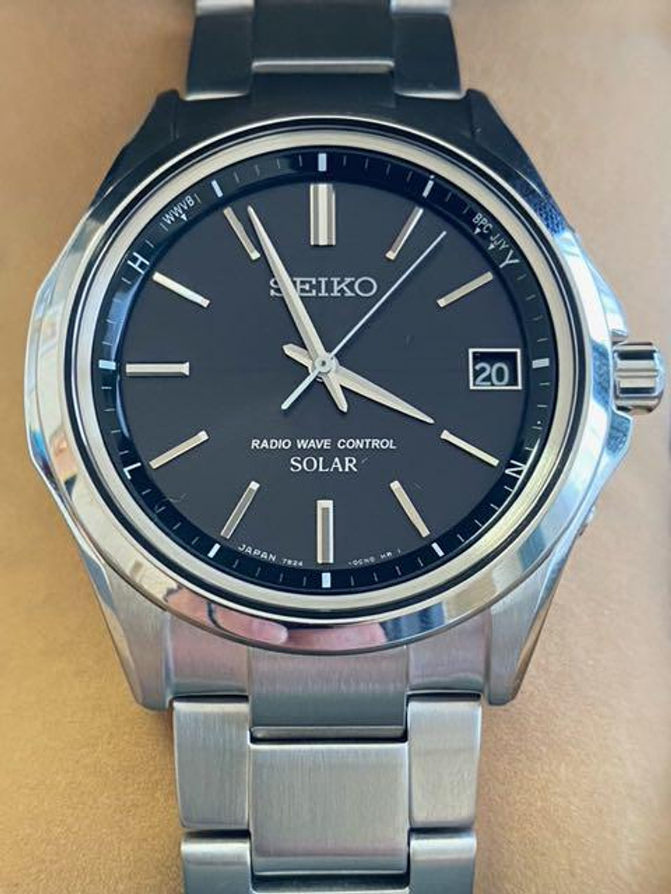 Seiko Brightz 7B24-0BN0 Stainless Steel RADIO WAVE CONTROL Solar Mens Watch  - Japan Pre-owned Vintage