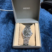 Seiko 7N43-9080 Day Date Stainless Steel Quartz Mens Watch