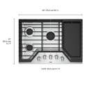 Table de cuisson au gaz avec plaque chauffante - 30 po Whirlpool® WCG97US0HS