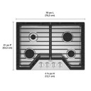 Whirlpool® Table de cuisson au gaz avec grilles en fonte à charnière EZ-2-Lift™, 30 po WCGK5030PS