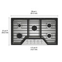 Whirlpool® Table de cuisson au gaz avec grilles en fonte à charnière EZ-2-Lift™, 36 po WCGK5036PS