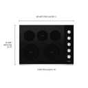 Table de cuisson électrique en vitrocéramique avec deux éléments radiants doubles - 30 po Whirlpool® WCE77US0HS