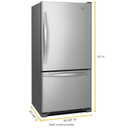 Whirlpool® Réfrigérateur à congélateur inférieur avec tiroir congélateur - 33 po - 22 pi cu WRB322DMBM
