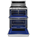 Kitchenaid® Cuisinière au gaz à four double à convection avec 5 brûleurs - 30 po KFGD500ESS