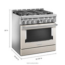 Cuisinière commerciale intelligente au gaz KitchenAid®, 6 brûleurs, 36 po KFGC506JMH