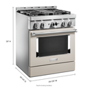 Cuisinière commerciale intelligente au gaz KitchenAid®, 4 brûleurs, 30 po KFGC500JMH