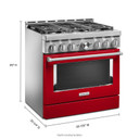 Cuisinière commerciale intelligente au gaz KitchenAid®, 6 brûleurs, 36 po KFGC506JPA