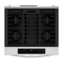 Whirlpool® Cuisinière au gaz intelligente à commandes frontales de 30 pouces avec technologie de cuisson à air, vapeur/auto-nettoyage, préchauffage à grande vitesse et capacité de 5.3 pi cu WSGS7530RZ