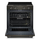 Kitchenaid® Cuisinière électrique coulissante avec deux éléments Even-Heat™ Hyper et modes de cuisson à convection - 5,3 pi cu YKSES530SBE