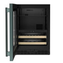 Kitchenaid® Centre de rafraîchissements avec porte en verre et porte-bouteilles à devant en bois - 24 po KUBL524SJP