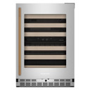 Kitchenaid® Cellier sous le comptoir avec porte-bouteilles à devant en bois à pleine extension - 24 po KUWR524SPS