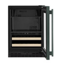 Kitchenaid® Centre de rafraîchissements avec porte en verre et porte-bouteilles à devant en bois - 24 po KUBR524SJP