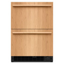 Kitchenaid® Réfrigérateur/congélateur sous le comptoir à double tiroir prêt pour le panneau de recouvrement - 24 po KUCT524SPA