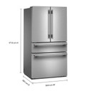 Kitchenaid® Réfrigérateur à portes françaises avec distributeur d’eau et de glaçons intérieur et tiroir réfrigéré pleine largeur FreshChill™ - 30 pi cu KRMF336SPS