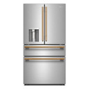 Kitchenaid® Réfrigérateur à portes françaises avec distributeur d’eau et de glaçons extérieur et tiroir réfrigéré pleine largeur FreshChill™ - 29 pi cu KRMF436SPS