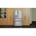 Kitchenaid® Réfrigérateur à portes françaises avec distributeur d’eau et de glaçons extérieur et tiroir réfrigéré pleine largeur FreshChill™ - 29 pi cu KRMF436SPS