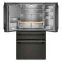 Kitchenaid® Réfrigérateur à portes françaises avec distributeur d’eau et de glaçons extérieur et tiroir réfrigéré pleine largeur FreshChill™ - 29 pi cu KRMF436SBE