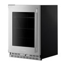 Kitchenaid® Réfrigérateur sous le comptoir avec porte en verre et tablettes à accents métalliques - 24 po KURL524SPS
