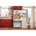 Kitchenaid® Réfrigérateur à congélateur inférieur et profondeur standard avec porte à charnière à droite de 19 pi cu - 30 po KRBR130SPS