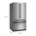 Kitchenaid® Réfrigérateur à portes françaises, profondeur standard et distributeur intérieur de 25 pi cu - 36 po KRFF136SPS