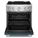 Kitchenaid® Cuisinière bicombustible de style commercial à 4 brûleurs avec mode de friture à air sans préchauffage de 30 po KFDS930SAG