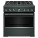 Cuisinière au gaz de style commercial à 6 brûleurs avec mode de friture à air sans préchauffage KitchenAid® de 36 po KFGS936SJP