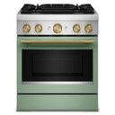 Kitchenaid® Cuisinière bicombustible de style commercial à 4 brûleurs avec mode de friture à air sans préchauffage de 30 po KFDS930SDC
