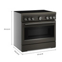 Cuisinière à induction non encastrée de style commercial à 6 éléments avec friture à air KitchenAid® de 36 po KFIS936SBE