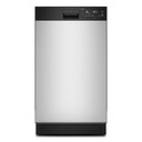 Whirlpool® Lave-vaisselle en acier inoxydable avec cycle demi-charge et bras gicleurs triples - 48 dBA - 18 po WDFS5118SS